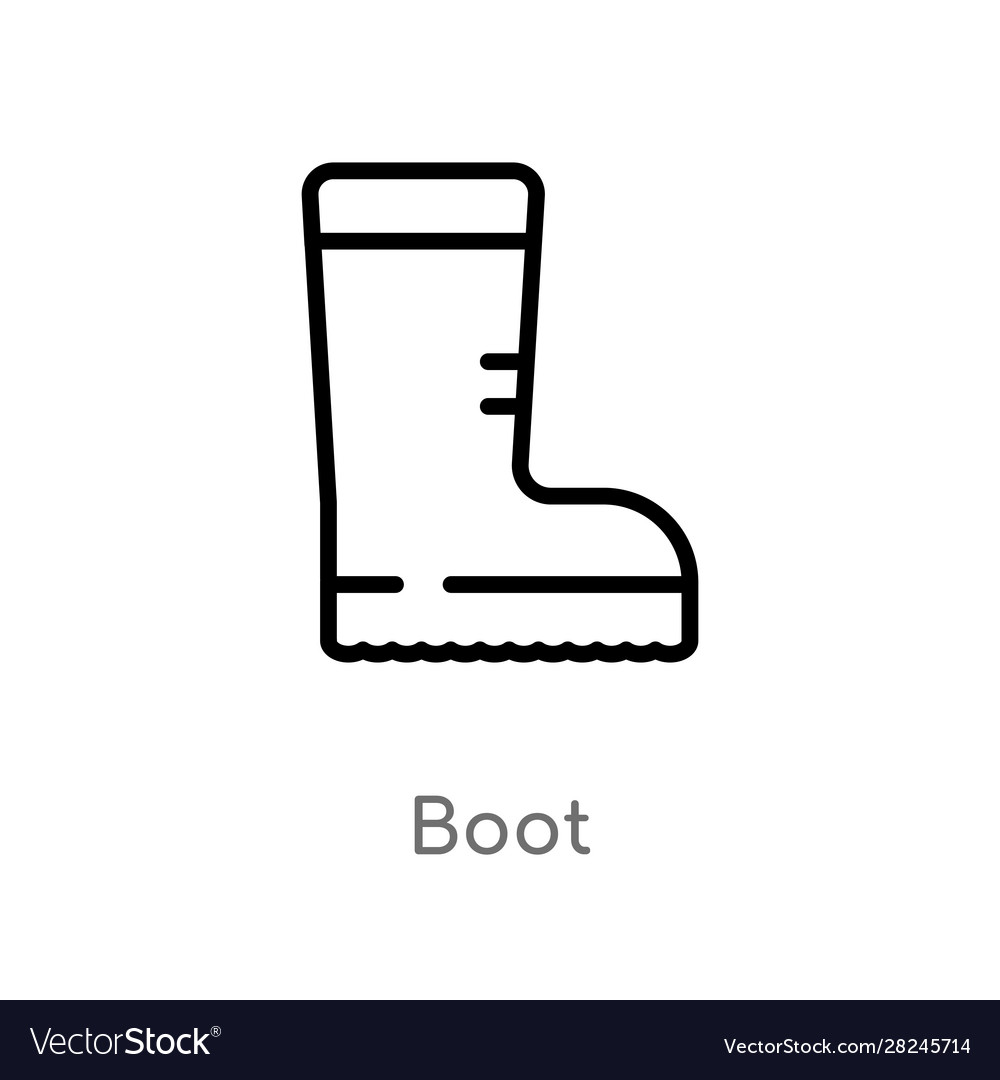 Outline boot icon isolated black simple line