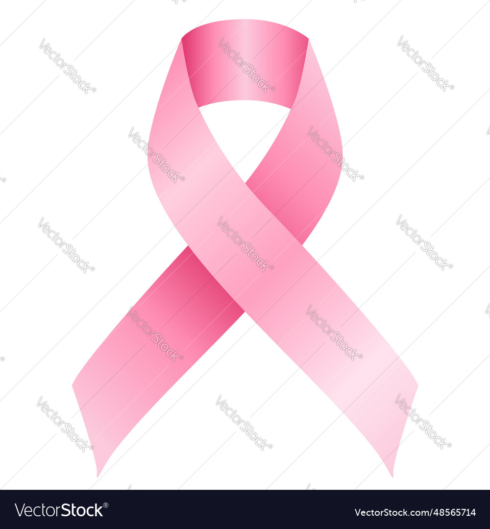 Pink ribbon breast cancer symbol Royalty Free Vector Image