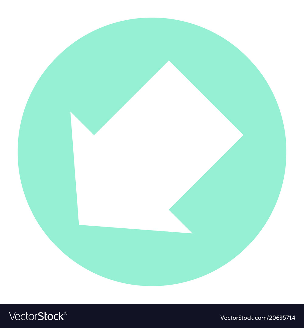 Pointer arrow in modern flat style button vector image Pointer arrow in modern flat style button
