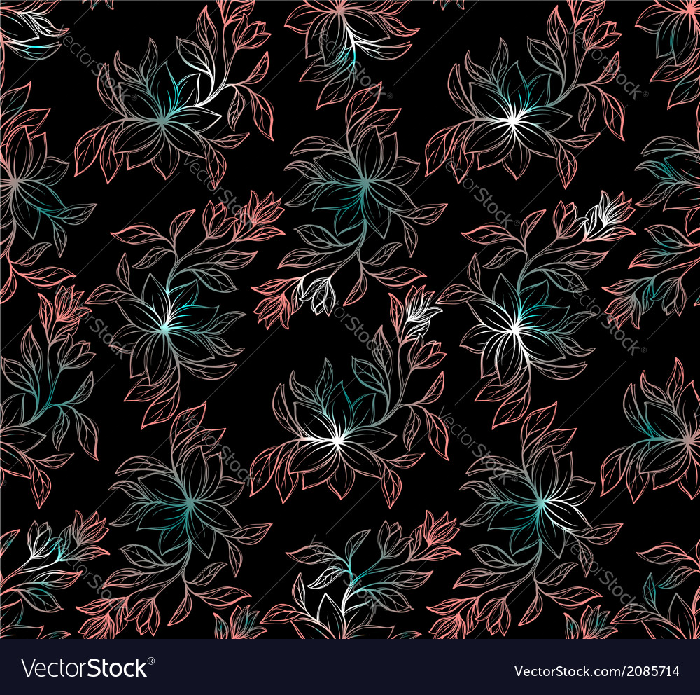 Psychedelic seamless floral pattern Royalty Free Vector