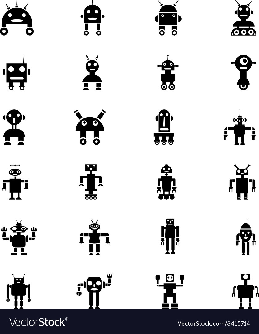 Robots Icons 1 Royalty Free Vector Image - Vectorstock