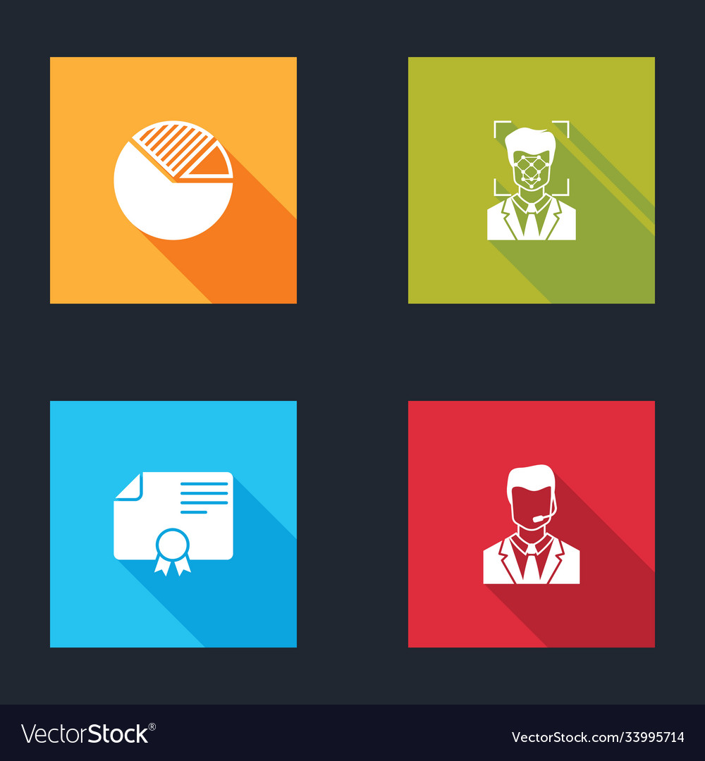 Set pie chart infographic face recognition