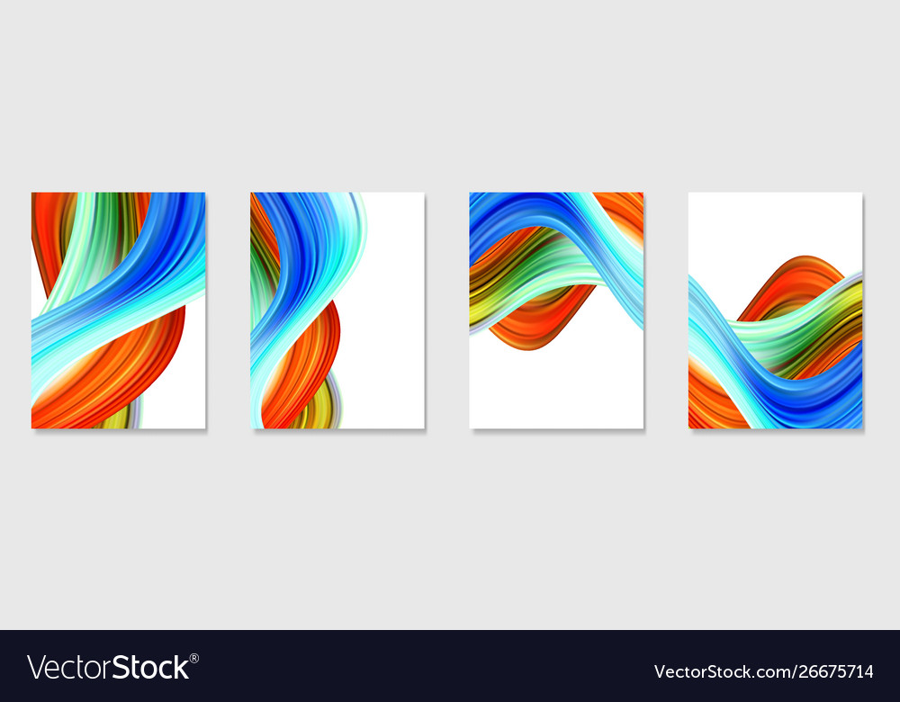 Set twisted colorful flow vector image Set twisted colorful flow