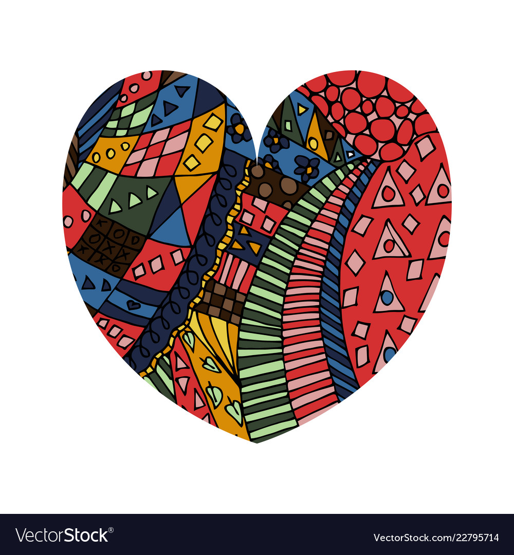 Shape of heart tangle pattern