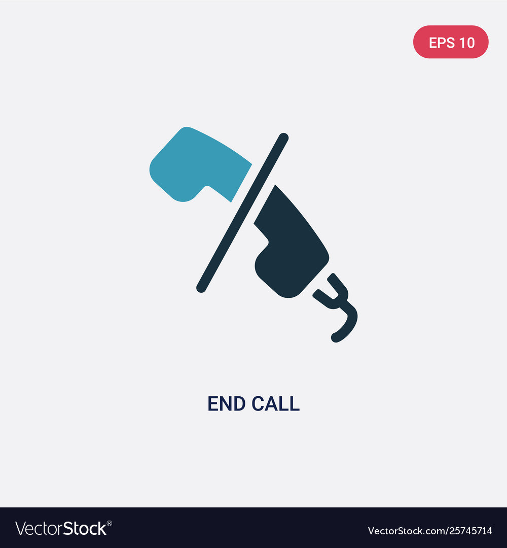 Two Color End Call Icon From Message Concept Vector Image