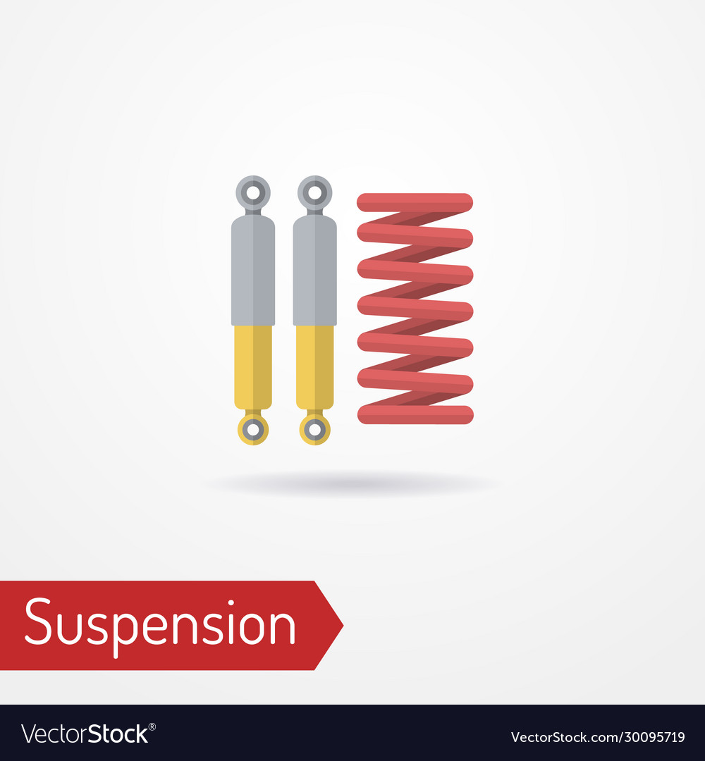 Car spring and shock absorber flat image