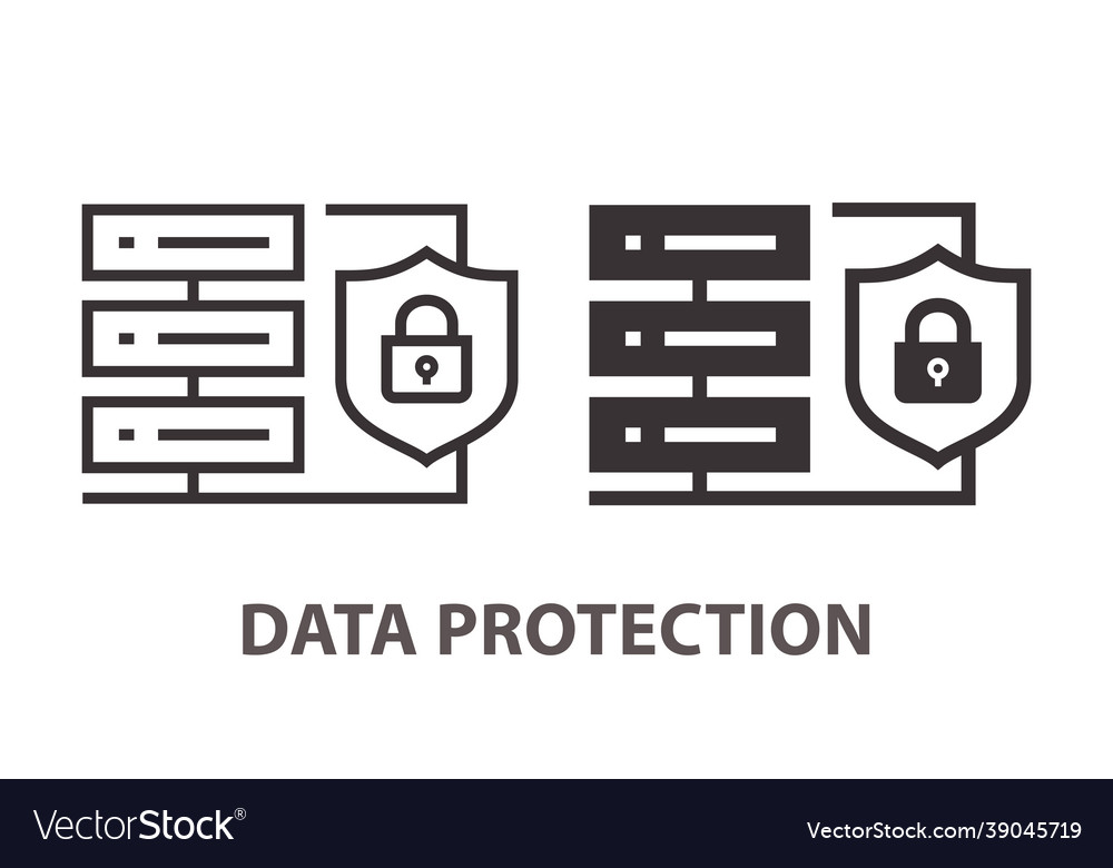 Data protection icon on white background Vector Image