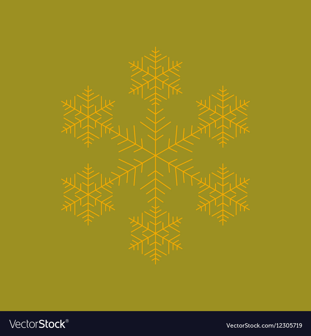 Flat on background of snowflake