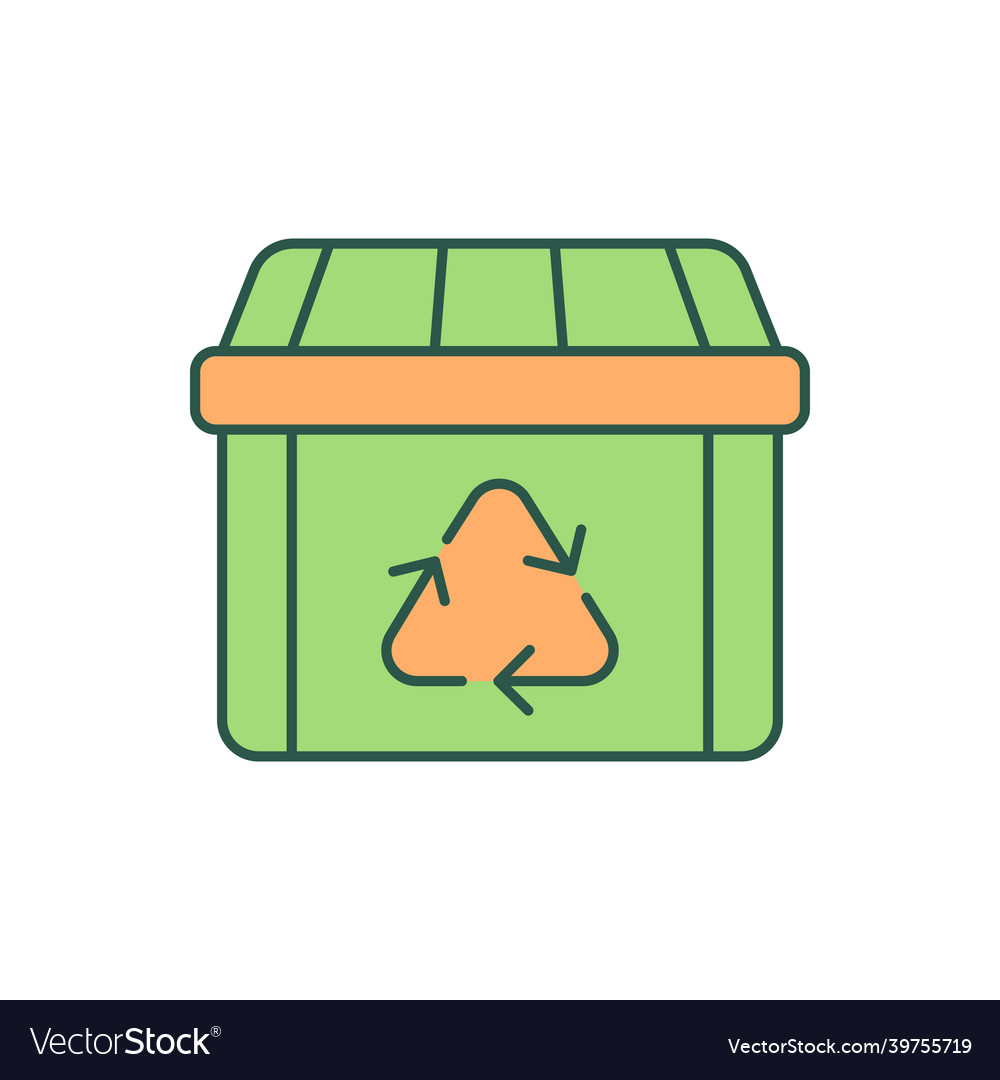 Garbage container rgb color icon Vector Image Garbage container rgb color icon