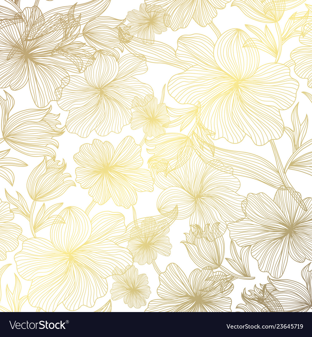 Golden floral pattern Royalty Free Vector Image