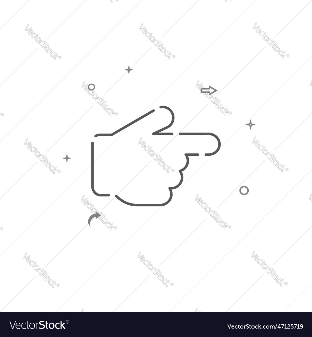 Hand pointer right arrow simple line icon symbol