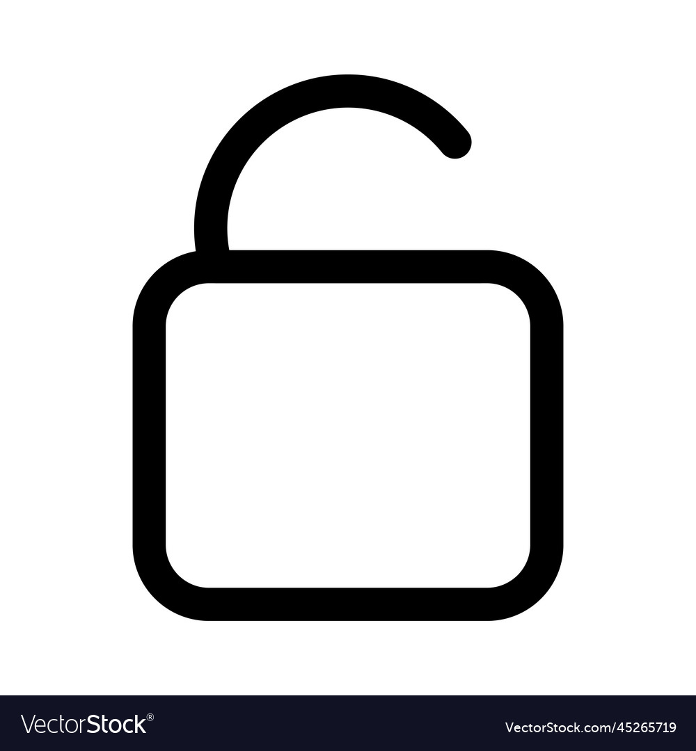 Lock open icon line isolated on white background vector image Lock open icon line isolated on white background