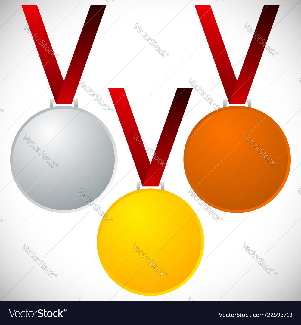 Medals on neckband - gold silver bronze