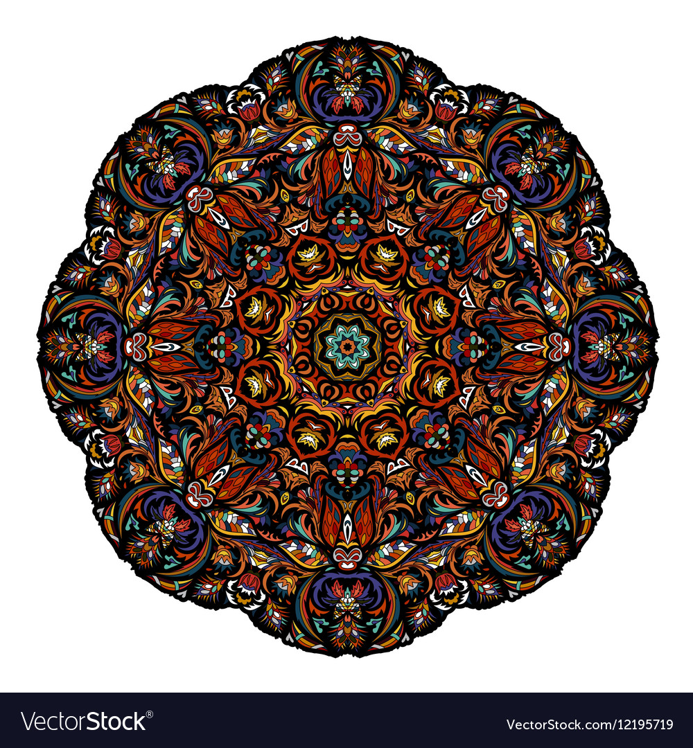 Most mandala consisting of complex elements drawn