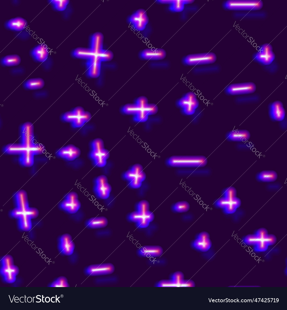 Neon seamless pattern with 80s style shapes