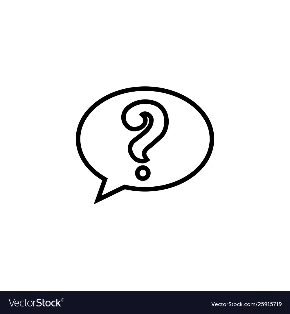 Question line icon in flat style for apps ui Vector Image Question line icon in flat style for apps ui