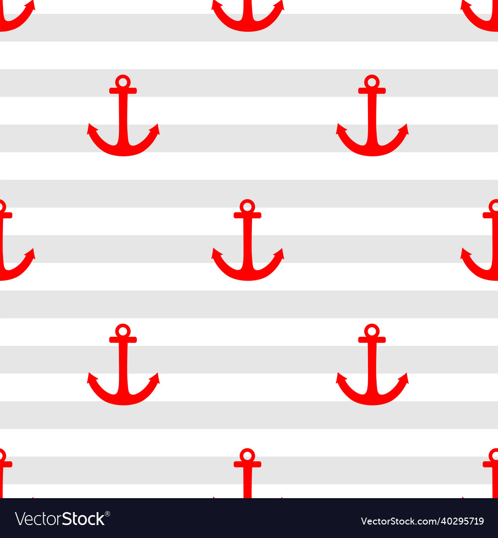 Sailor Stripe Pattern with Red Anchor