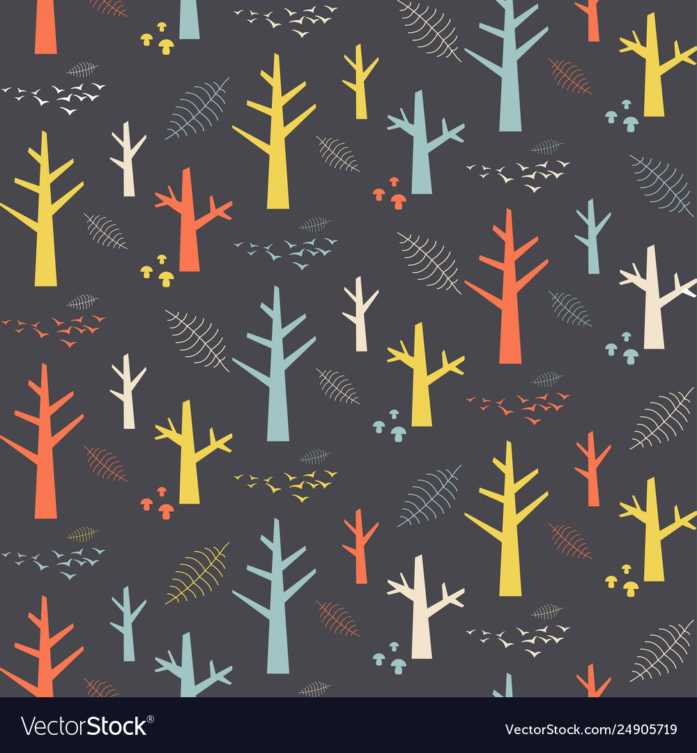 Seamless pattern with colorful nature vector image Seamless pattern with colorful nature