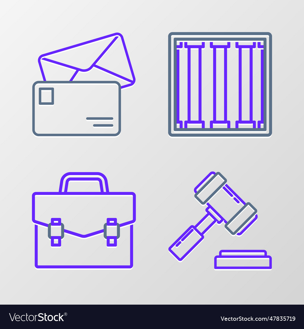 Set line judge gavel briefcase prison window