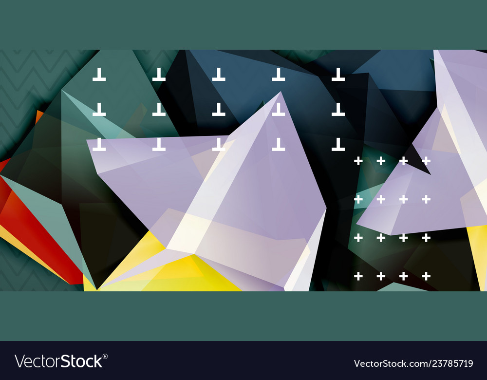 Triangular low poly background design vector image Triangular low poly background design
