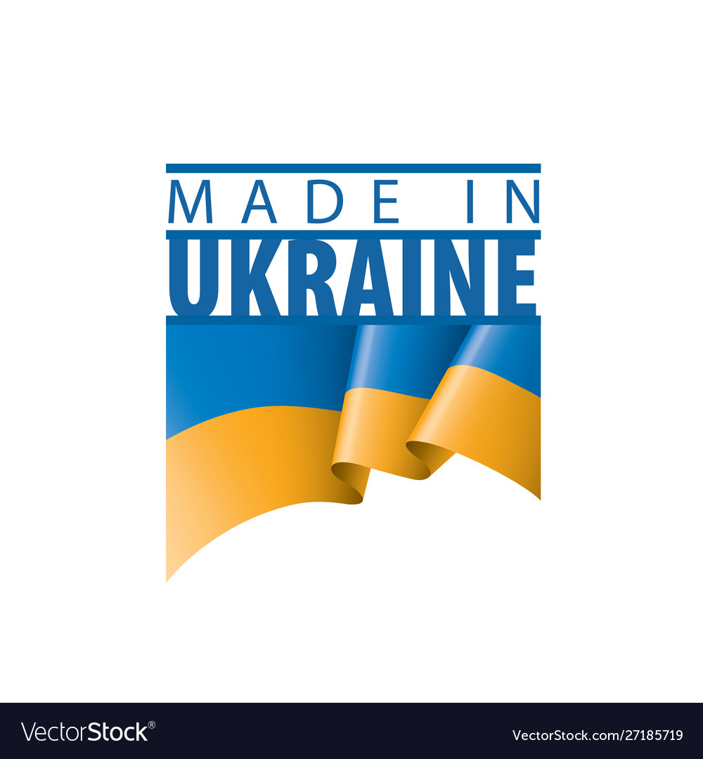 Ukraine Flagge auf weißem Hintergrund