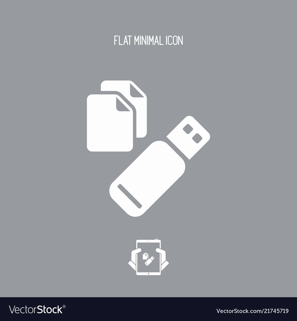 Usb memory - flat minimal icon vector image Usb memory - flat minimal icon