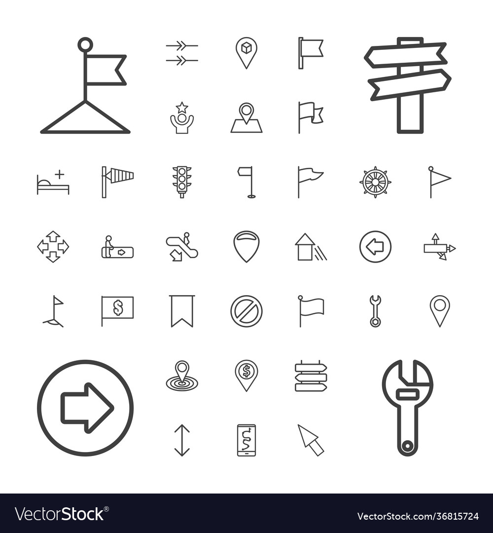 37 direction icons Royalty Free Vector Image - VectorStock