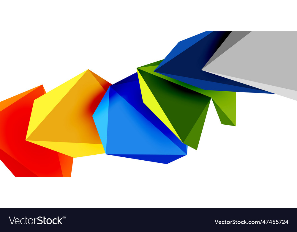 3d low poly triangle design elements
