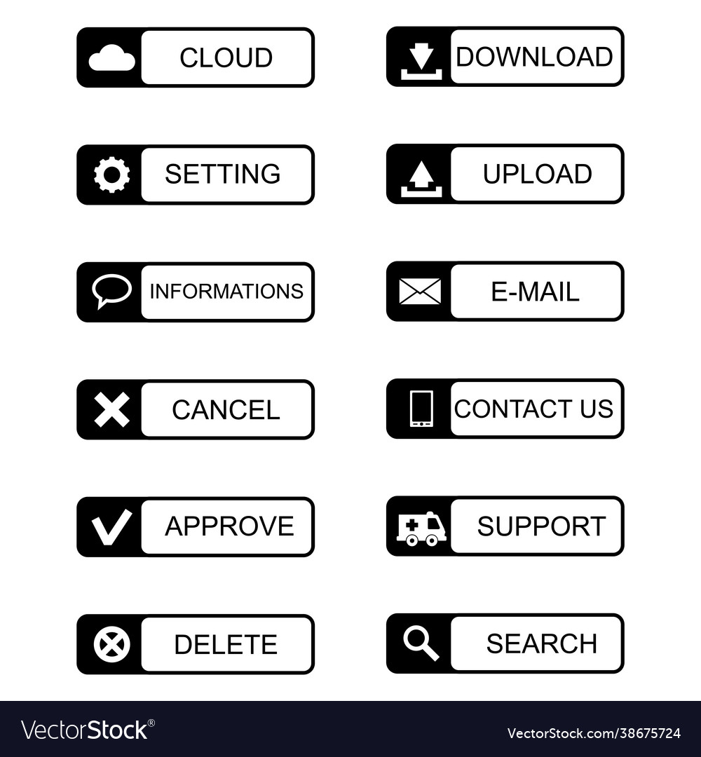 A collection web buttons in variety vector image A collection web buttons in variety