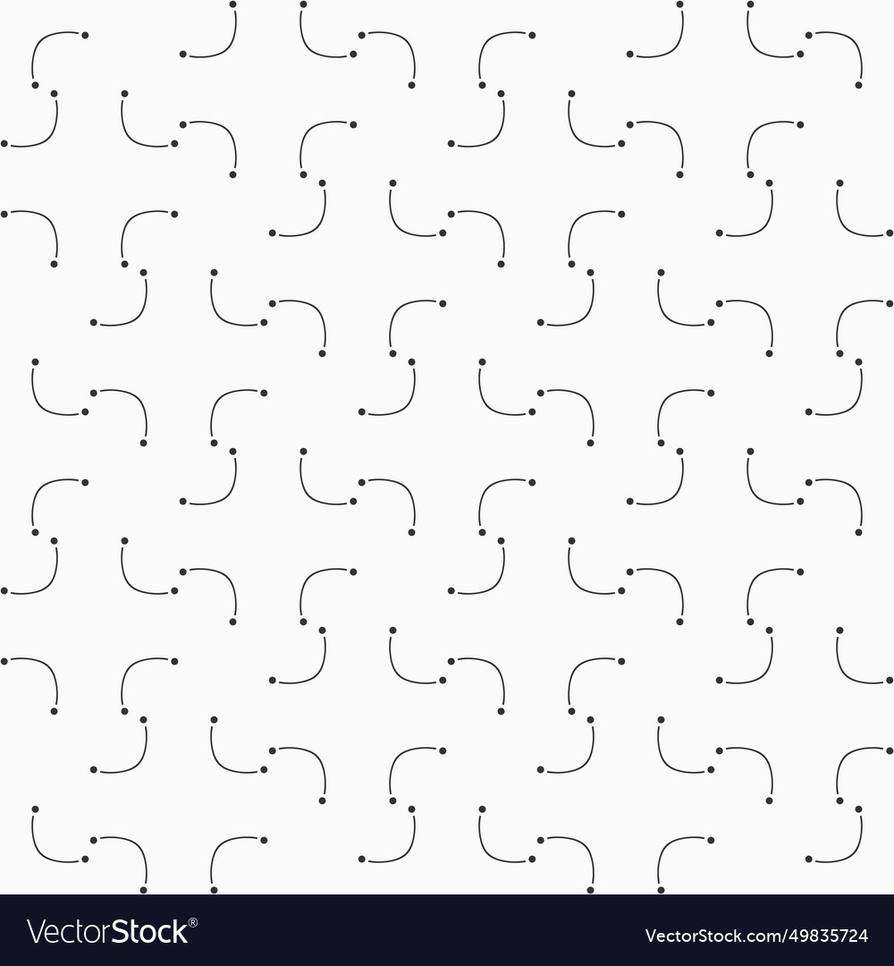 Abstract seamless pattern with dots and curves Vector Image