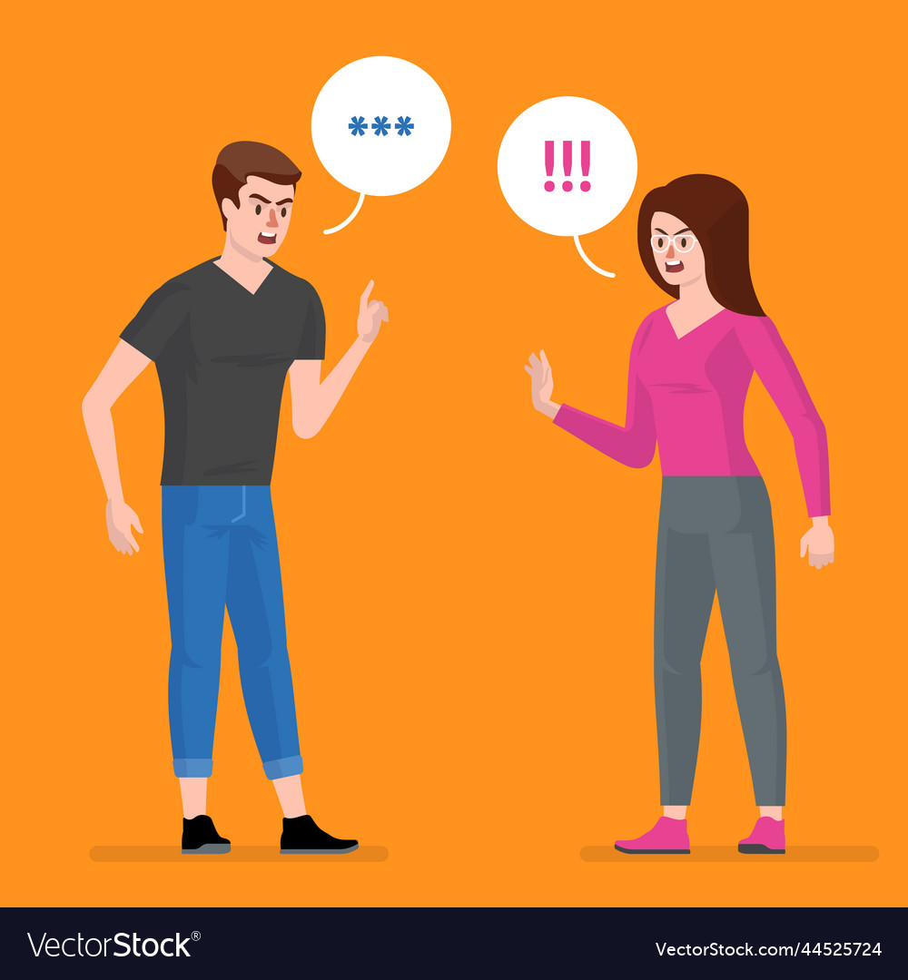 Conflict A Man And A Woman Quarrel Royalty Free Vector Image