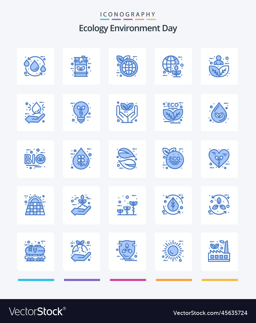 Creative ecology 25 blue icon pack such as energy