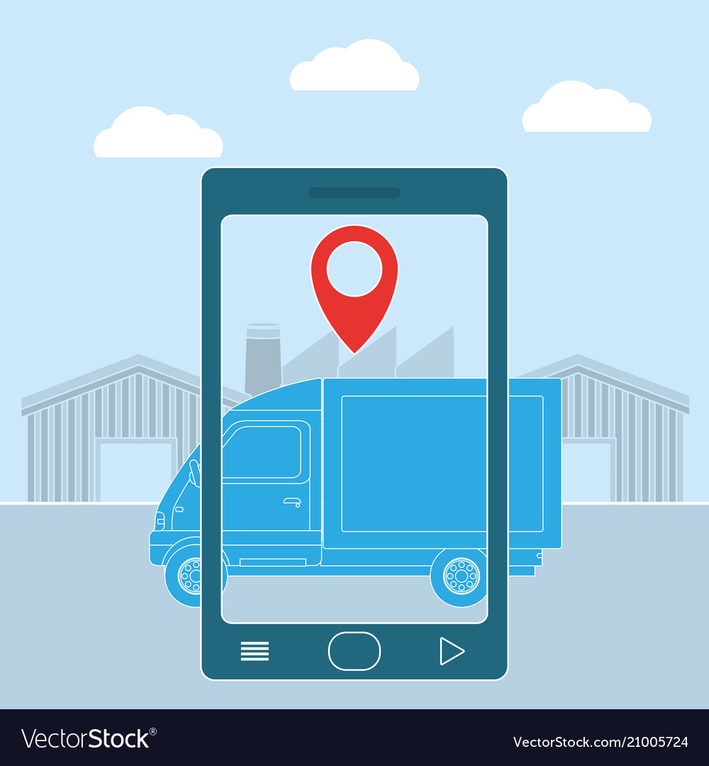 Delivery from smartphone Royalty Free Vector Image