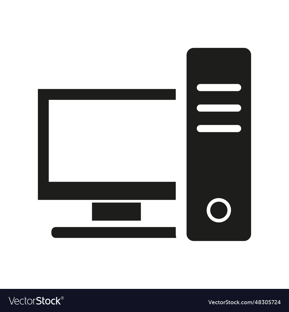 Desktop computer simple icon vector image Desktop computer simple icon