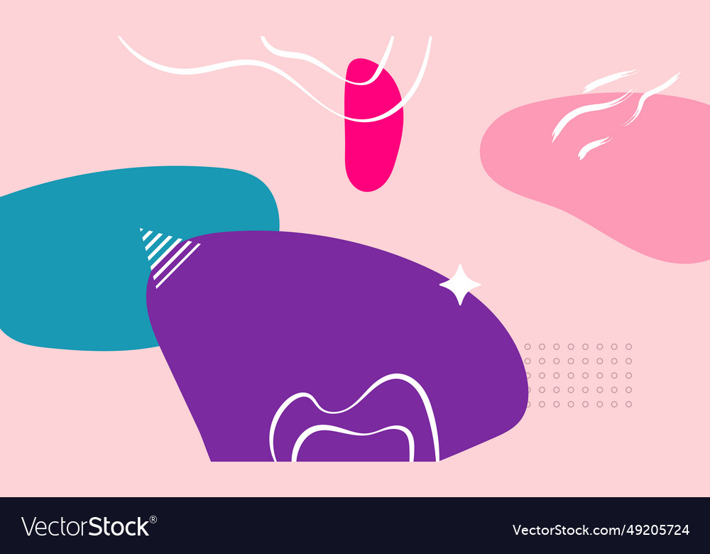 Flat abstract hand drawn shapes line background Vector Image Flat abstract hand drawn shapes line background