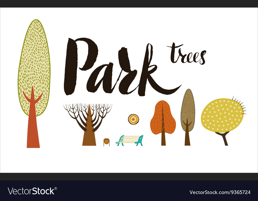 Forest trees set
