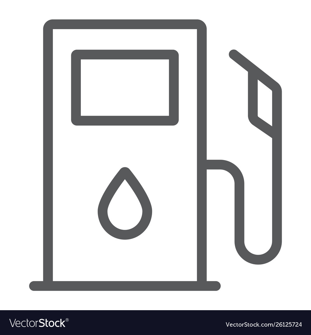 Gas station line icon fuel and gasoline filling