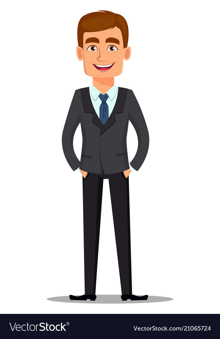 Handsome banker in business suit Royalty Free Vector Image