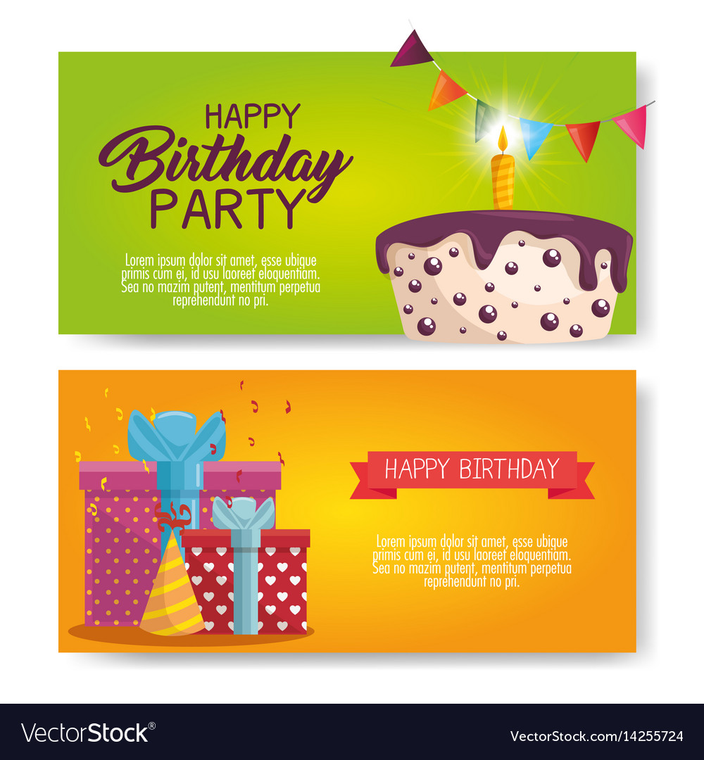 Happy birthday cake card Royalty Free Vector Image