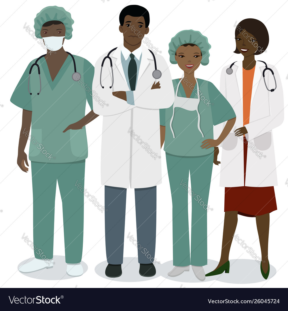 Medical staff a set men and women Royalty Free Vector Image