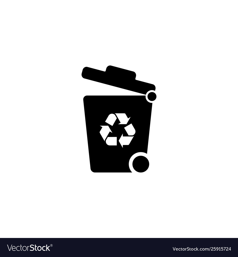 Recycle bin icon in flat style for apps ui