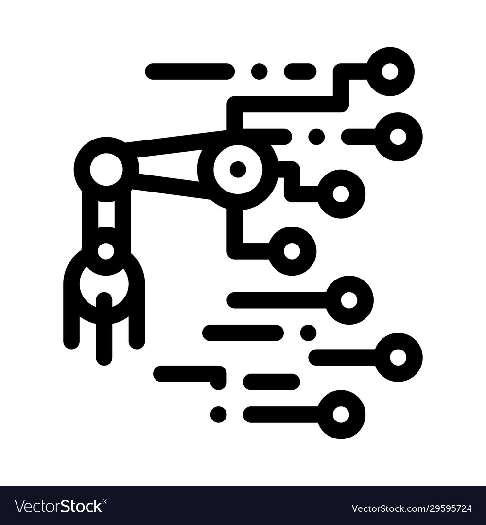 Robot microchip outline vector image Robot microchip outline