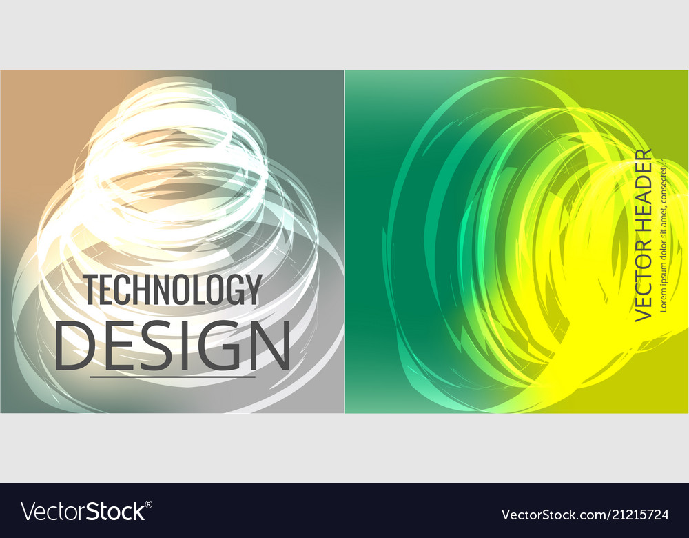 Set of abstract technology web banner vector image Set of abstract technology web banner