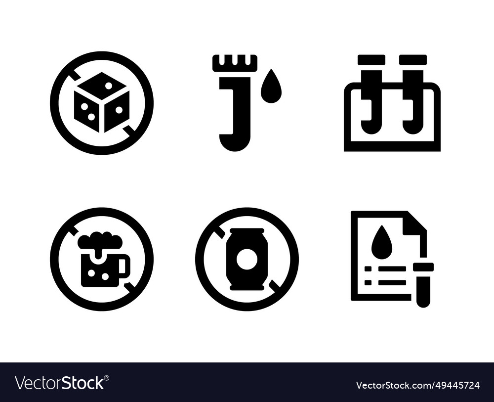 Simple set of diabetes solid icons