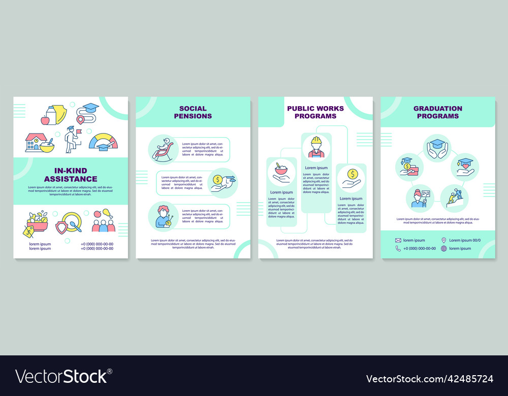 Types Of Social Protection Brochure Template Vector Image