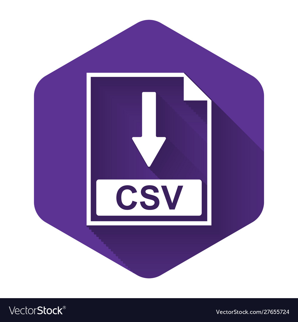 White csv file document icon download button vector image White csv file document icon download button