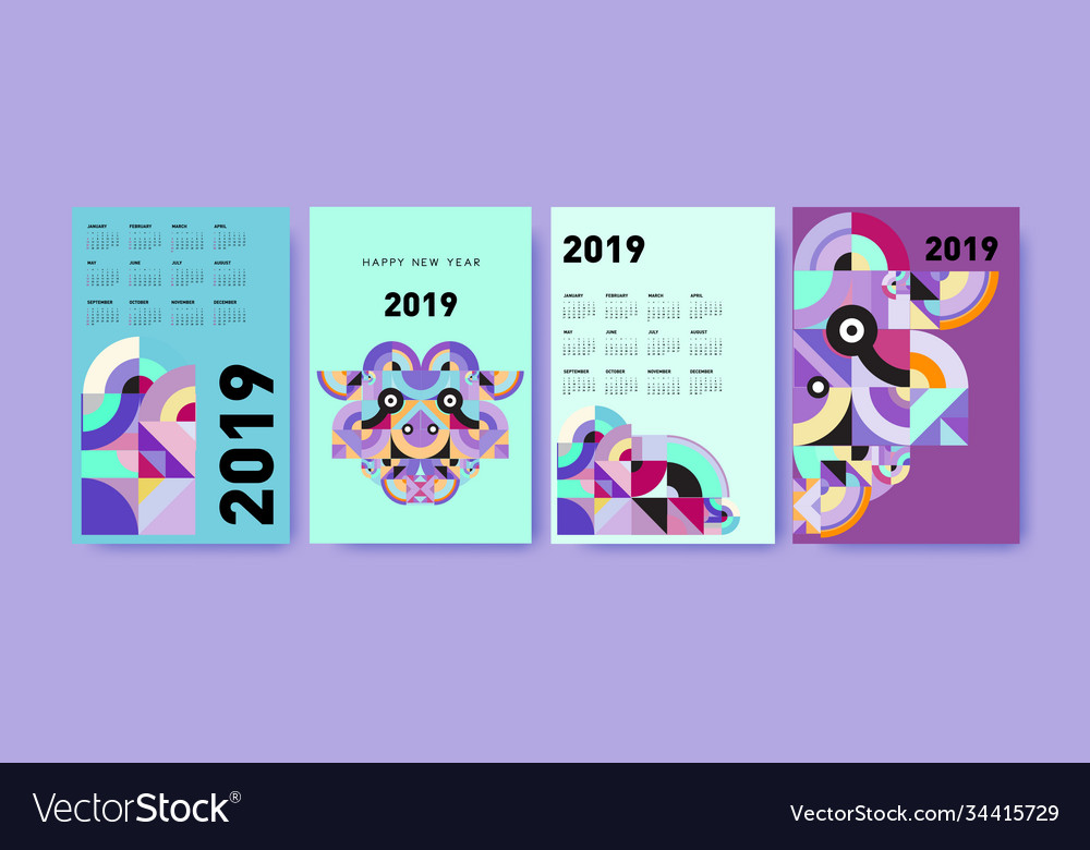 2021 calendar design template with colorful