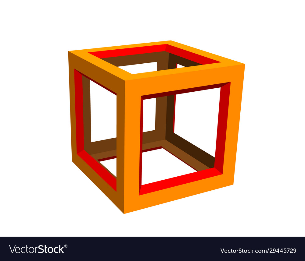 Abstract cube wireframe isolated on white