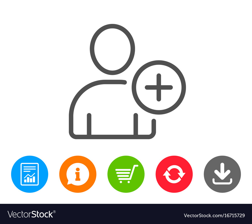 Add user line icon profile avatar sign