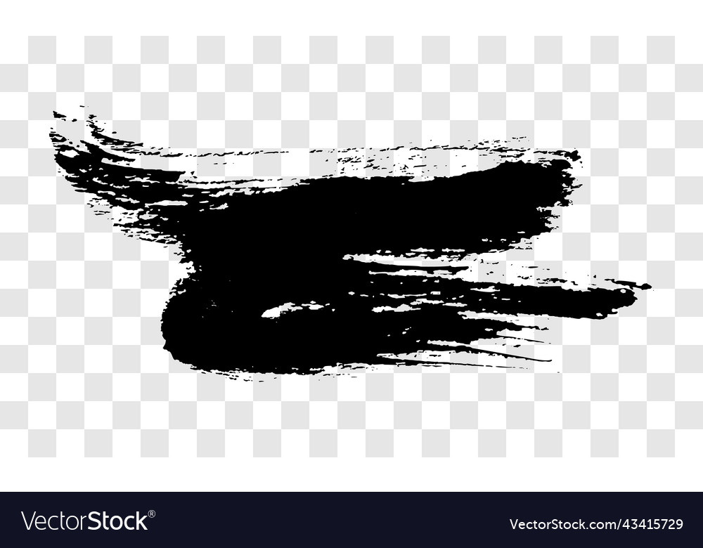 Black Brush Stroke On Transparent Background Vector Image